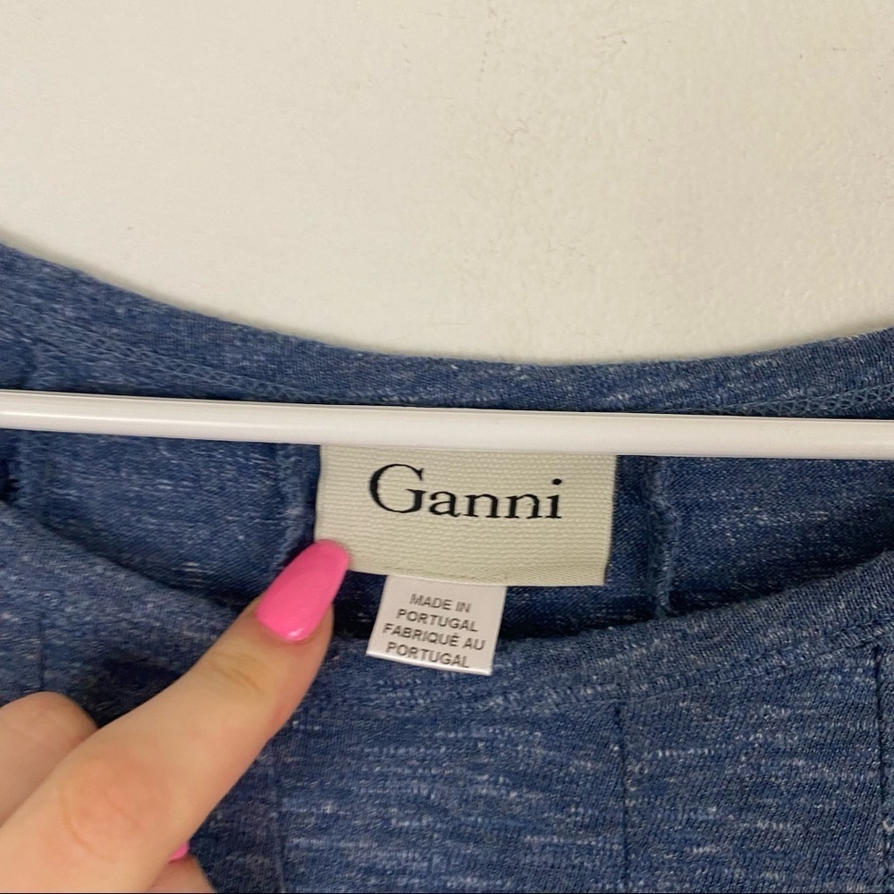 GANNI blue short sleeve swing dress - Picture 4 of 7